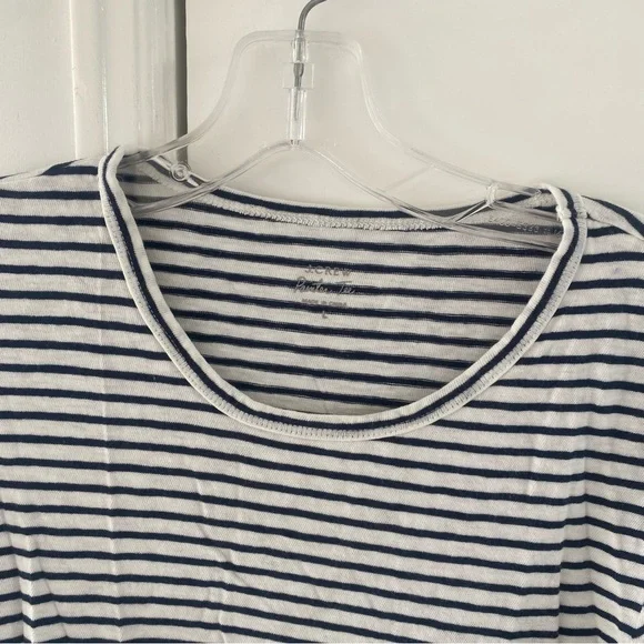 J. Crew Black & White Striped Fitted Painter Tee 100% Cotton - Picture 3 of 8